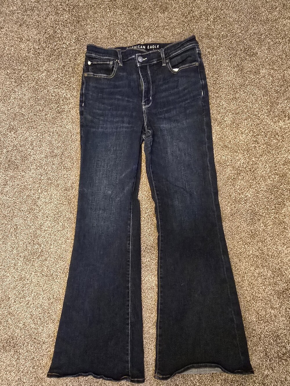 American Eagle Outfitters Women’s Dark Blue Flare Jeans Size 12